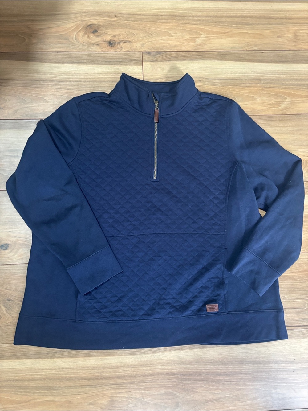 L.L. Bean Men's Navy Quilted Half-Zip Pullover